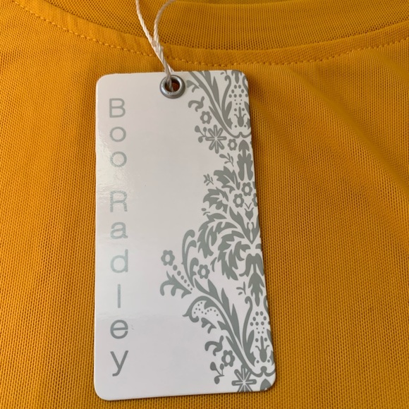 Boo Radley Yellow Long Sleeve Mesh Top Size Small - Picture 5 of 6